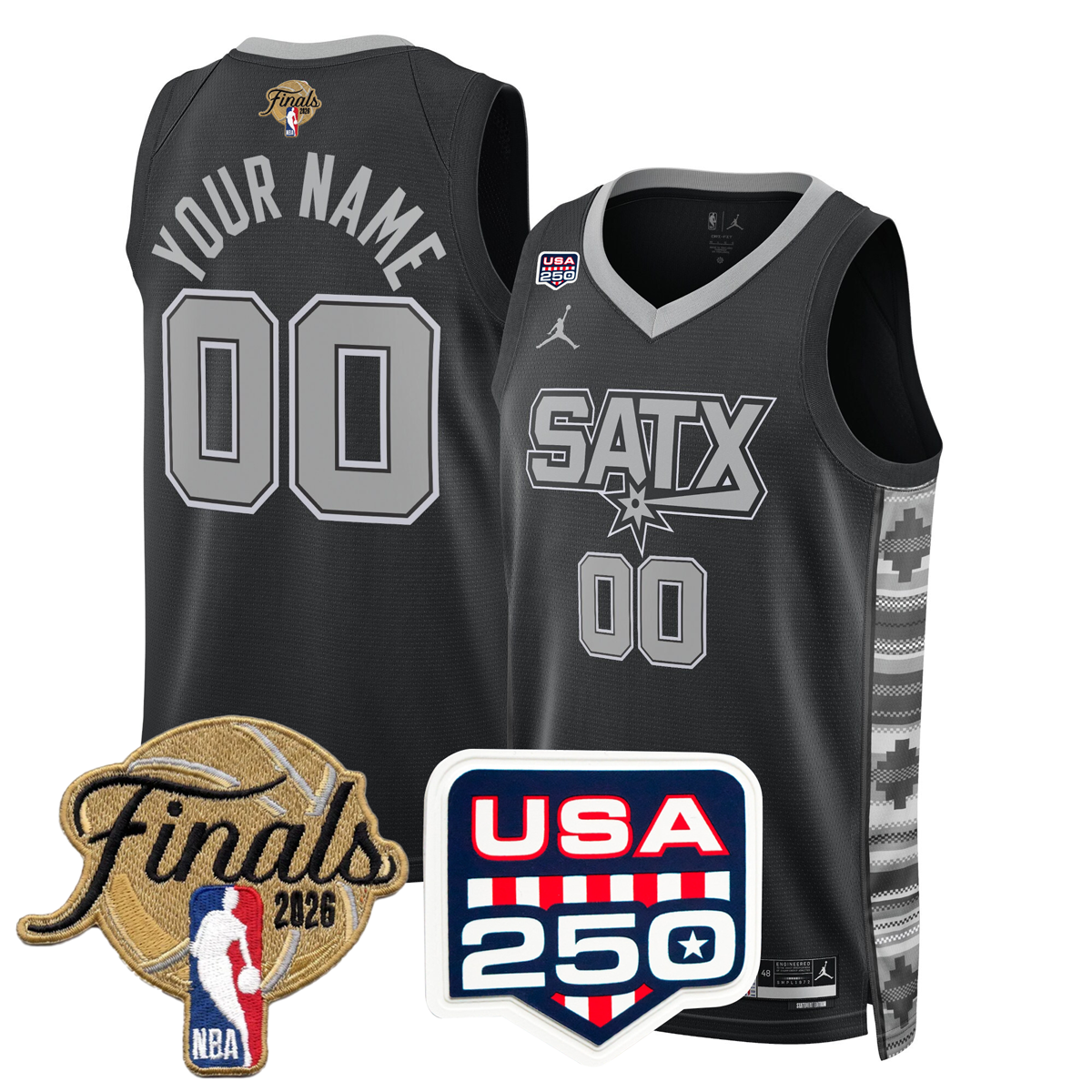 Men's San Antonio Spurs 2026 All Stitched Jersey - Finals +250th Patch