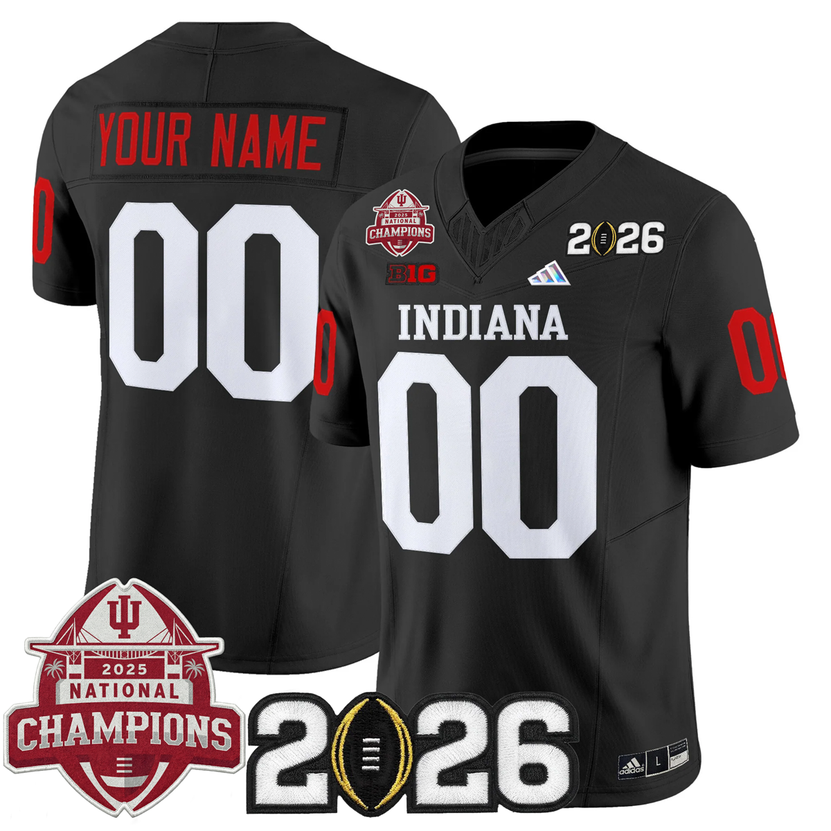 Indiana College Football Stitched Jersey - 2026 CFP vs National Champions Patch