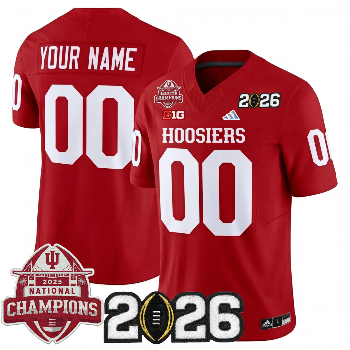 Indiana College Football Stitched Jersey - 2026 CFP vs National Champions Patch