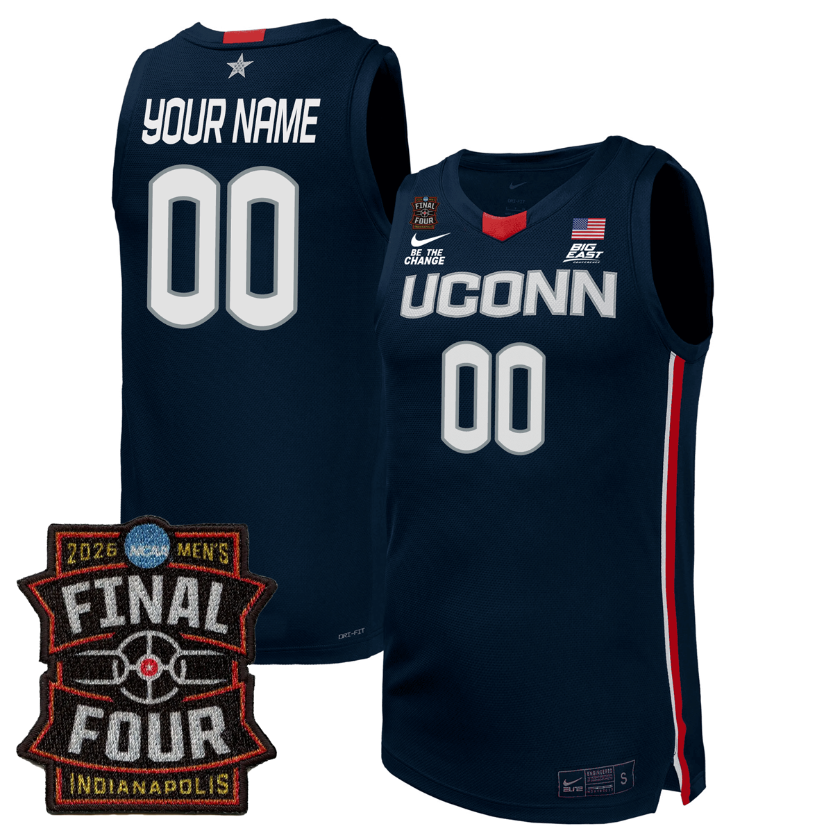 UConn Huskies Men's Basketball 25/26 All Stitched Jersey - Final Four Patch