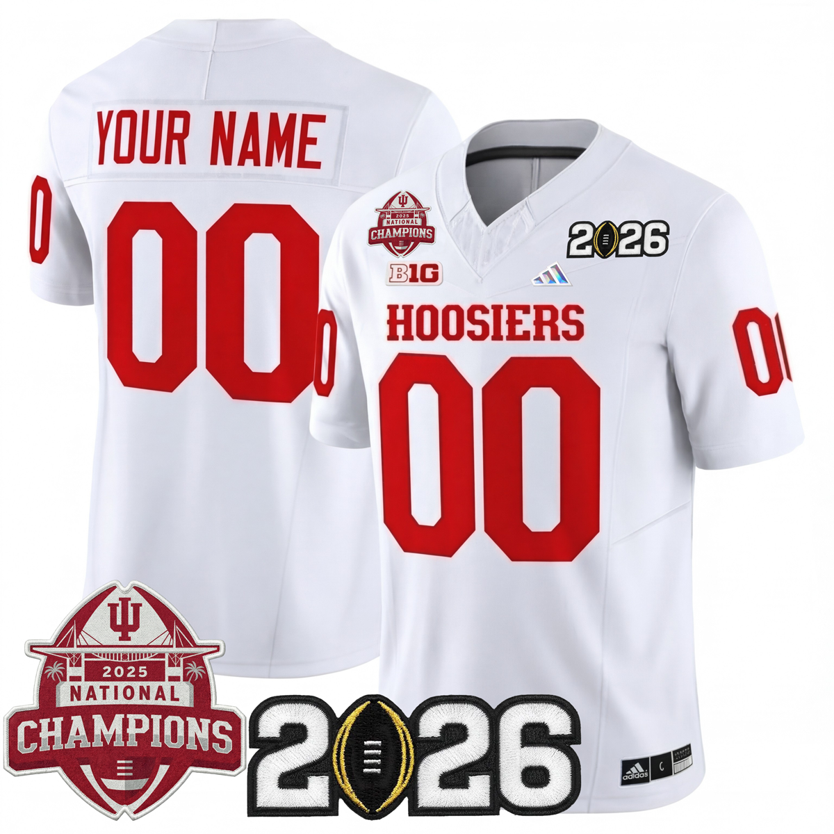 Indiana College Football Stitched Jersey - 2026 CFP vs National Champions Patch