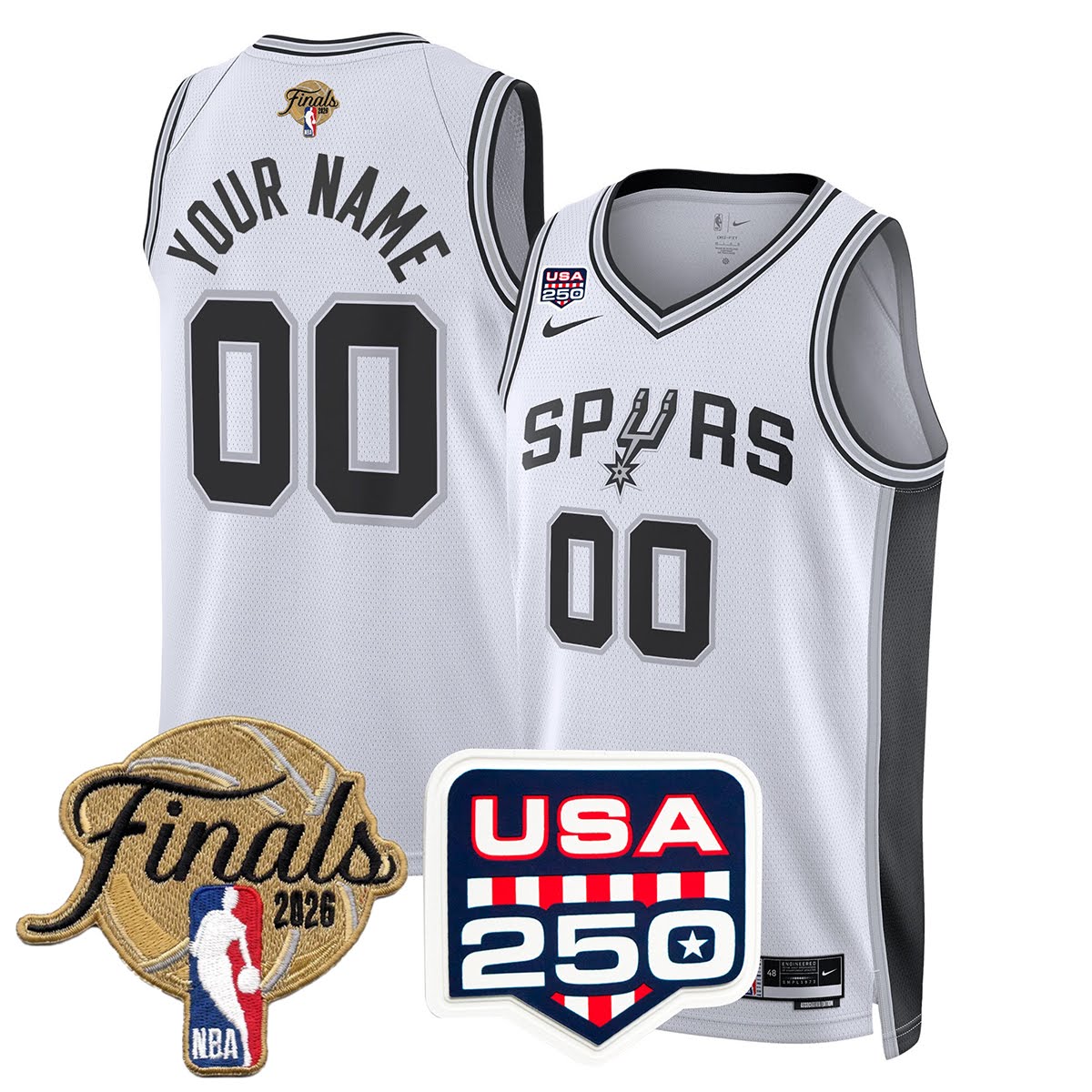 Men's San Antonio Spurs 2026 All Stitched Jersey - Finals +250th Patch