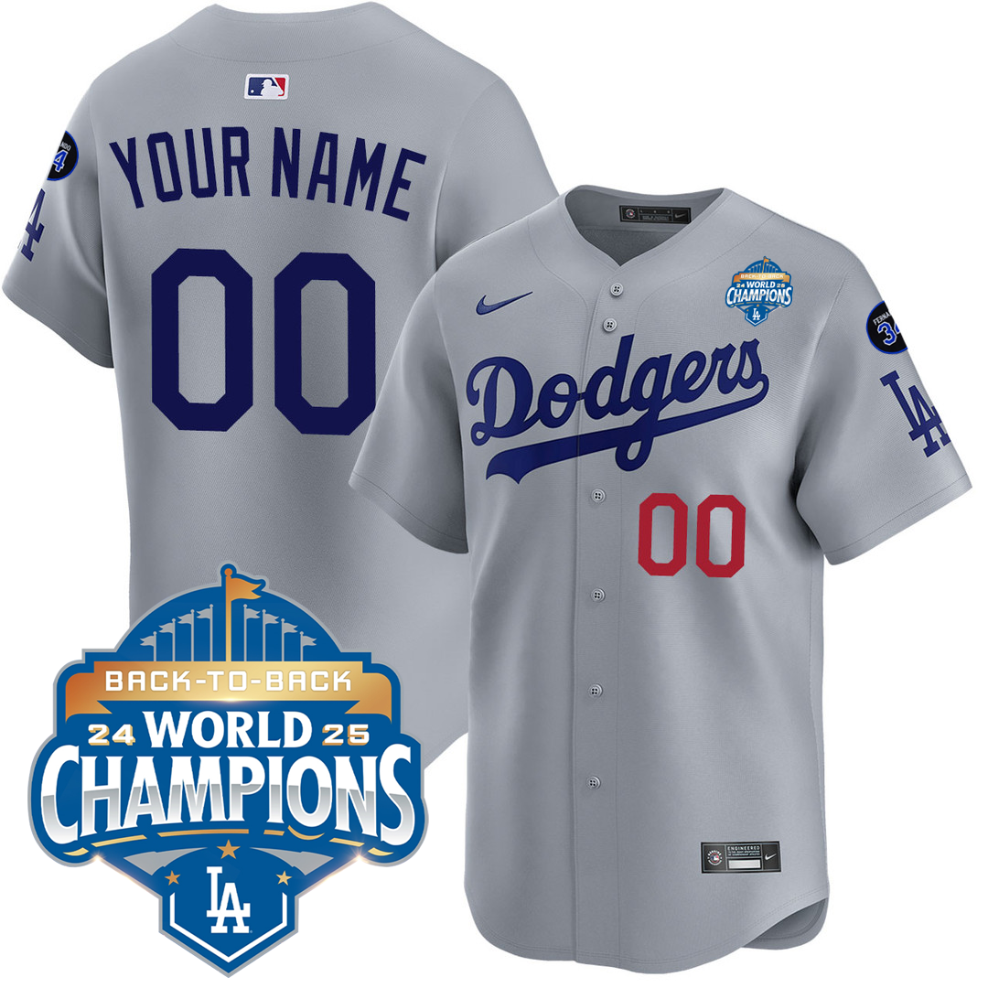 Men's LA Dodgers 25/26 Stitched Jersey - World Series Champions + Back2Back 2025 Patch
