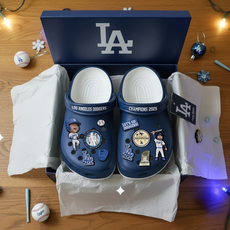 LA Dodgers 2025 World Series Champions Crocs With Charms