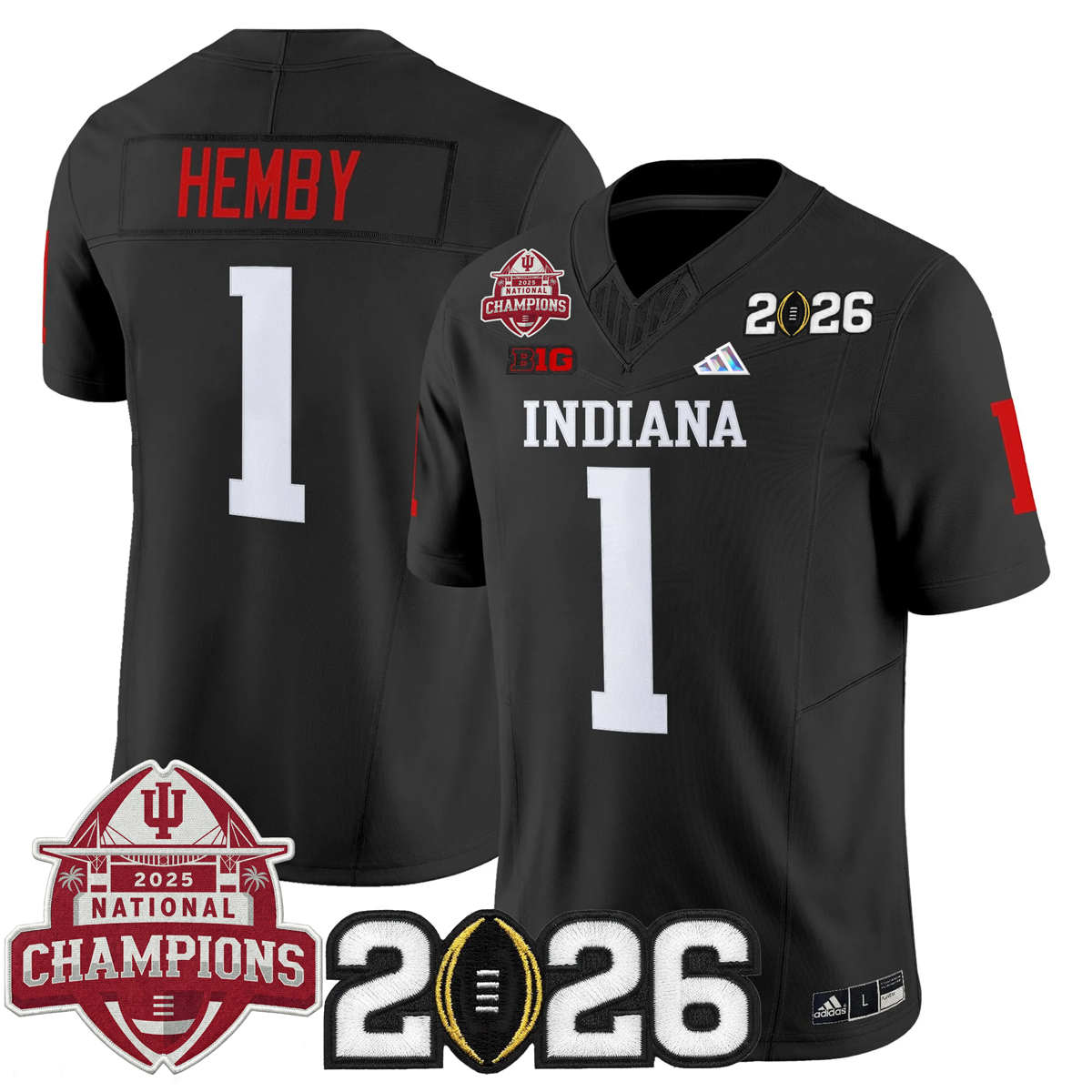 Indiana College Football Stitched Jersey - 2026 CFP vs National Champions Patch