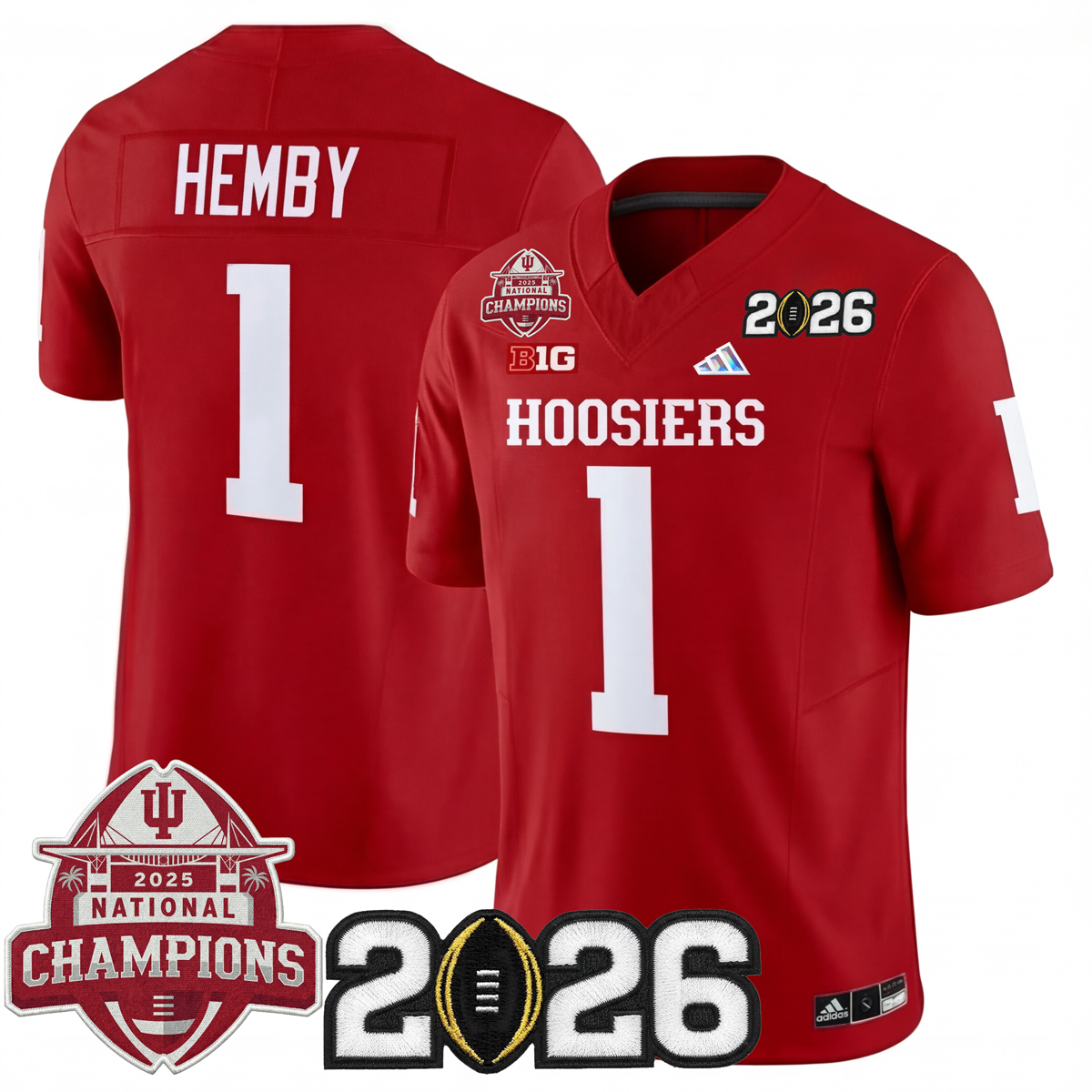 Indiana College Football Stitched Jersey - 2026 CFP vs National Champions Patch