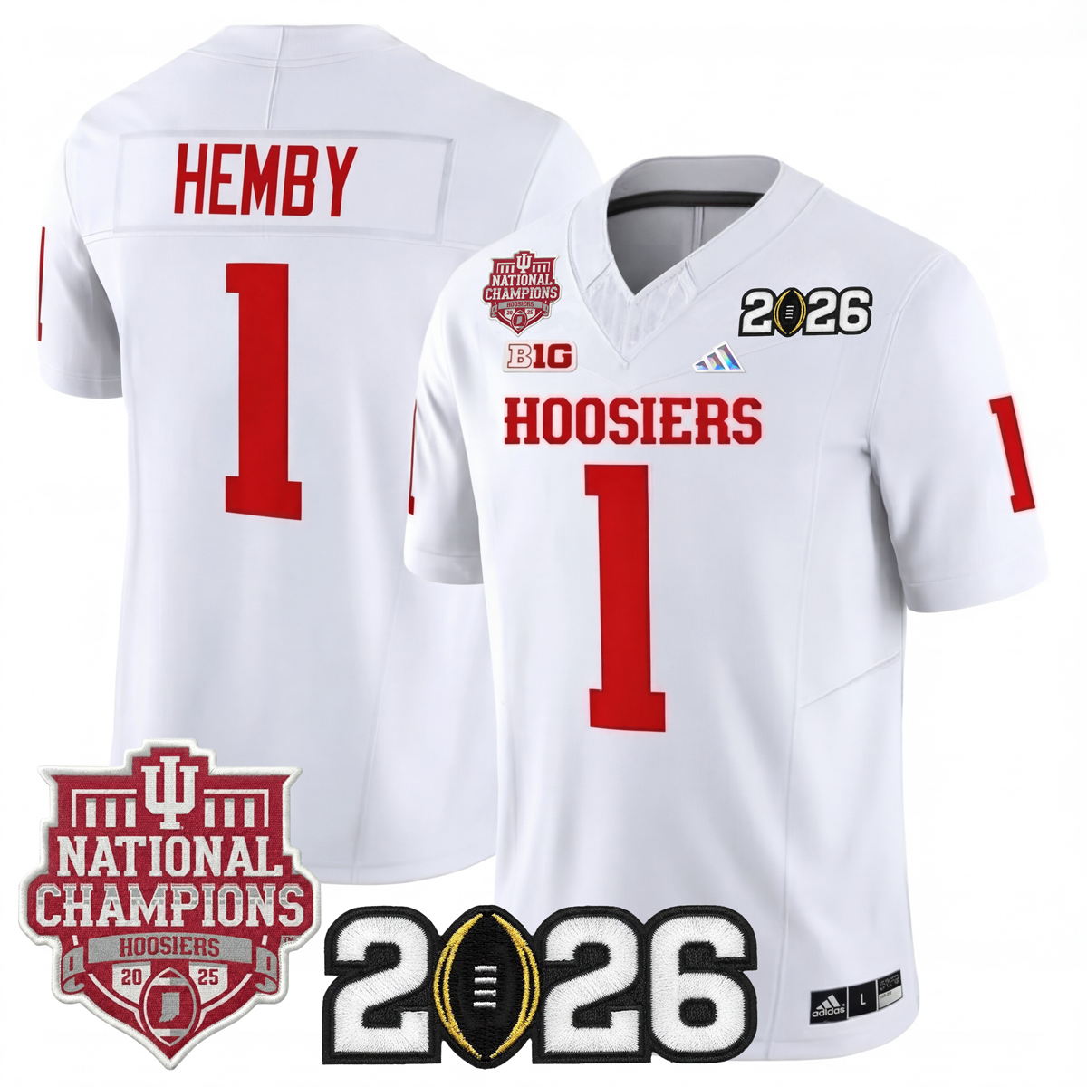 Indiana College Football Stitched Jersey - 2026 CFP + National Champions Patch
