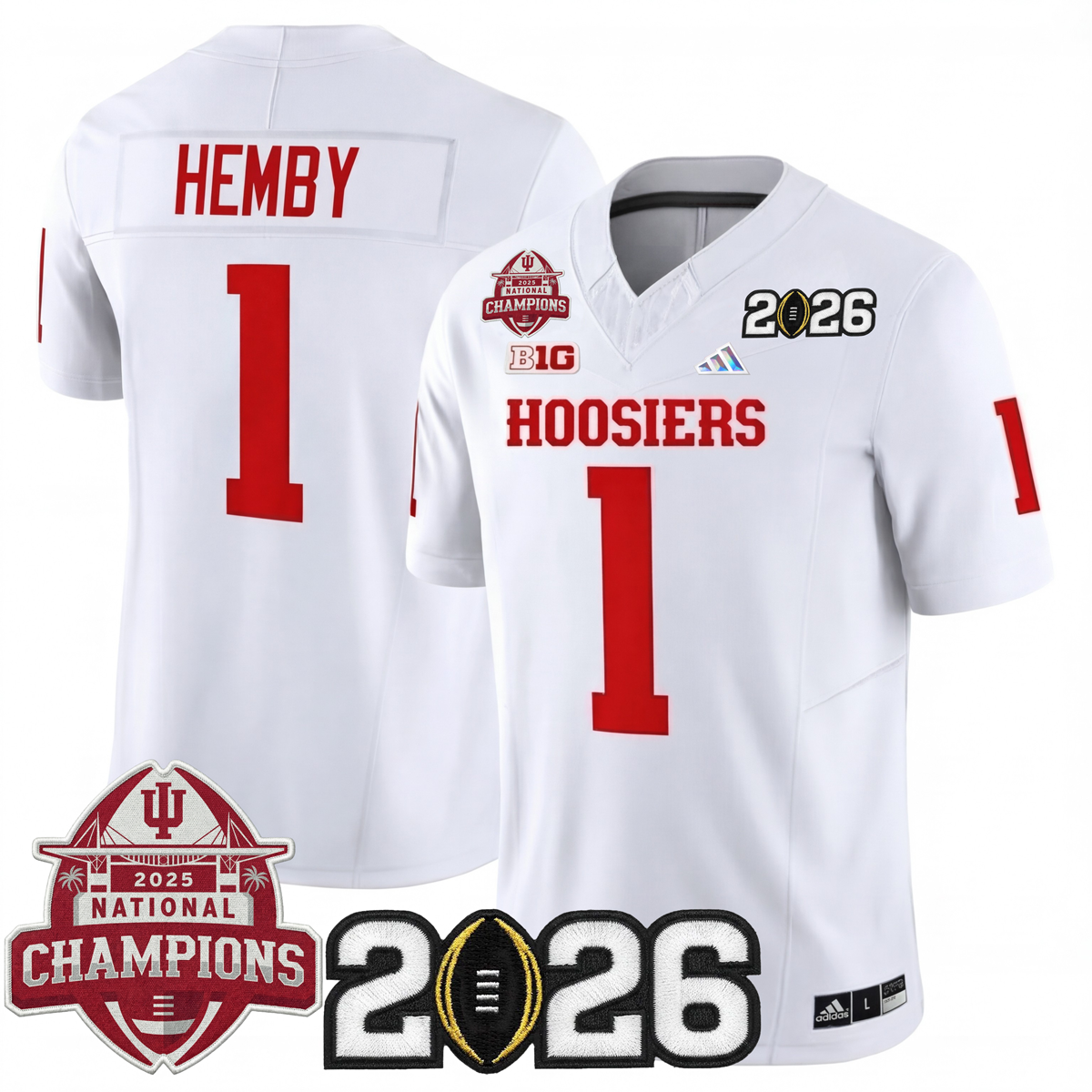 Indiana College Football Stitched Jersey - 2026 CFP vs National Champions Patch