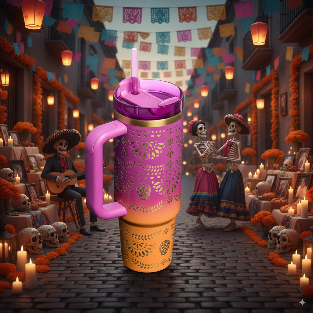 40oz Día de Muertos Celebration Tumbler