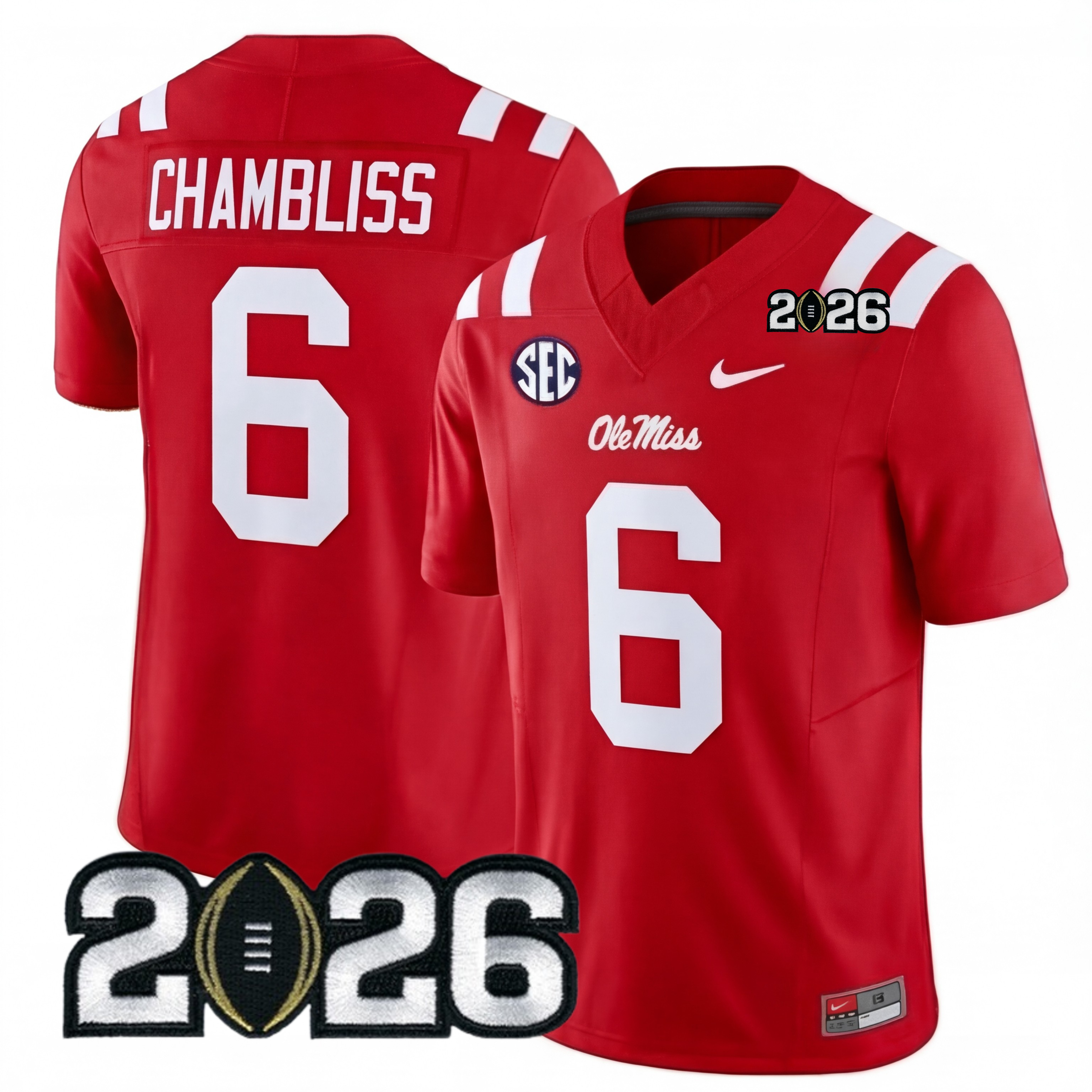 Men's Ole.M.Rebels 2026 Jersey - 2026 CFP Patch
