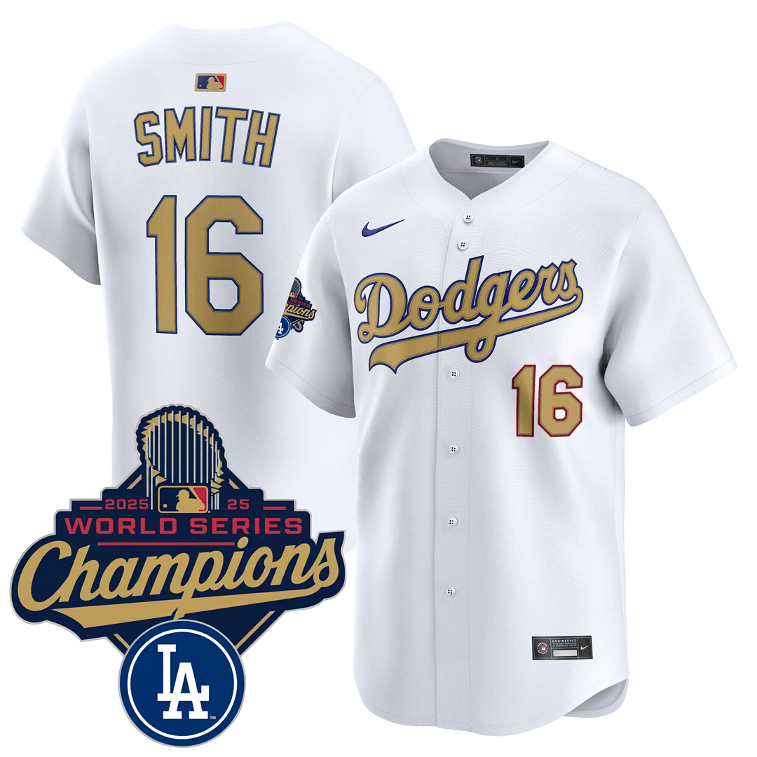 Men's LA Dodgers 25/26 Gold Trim Stitched Jersey - World Series Champions 2025 Patch