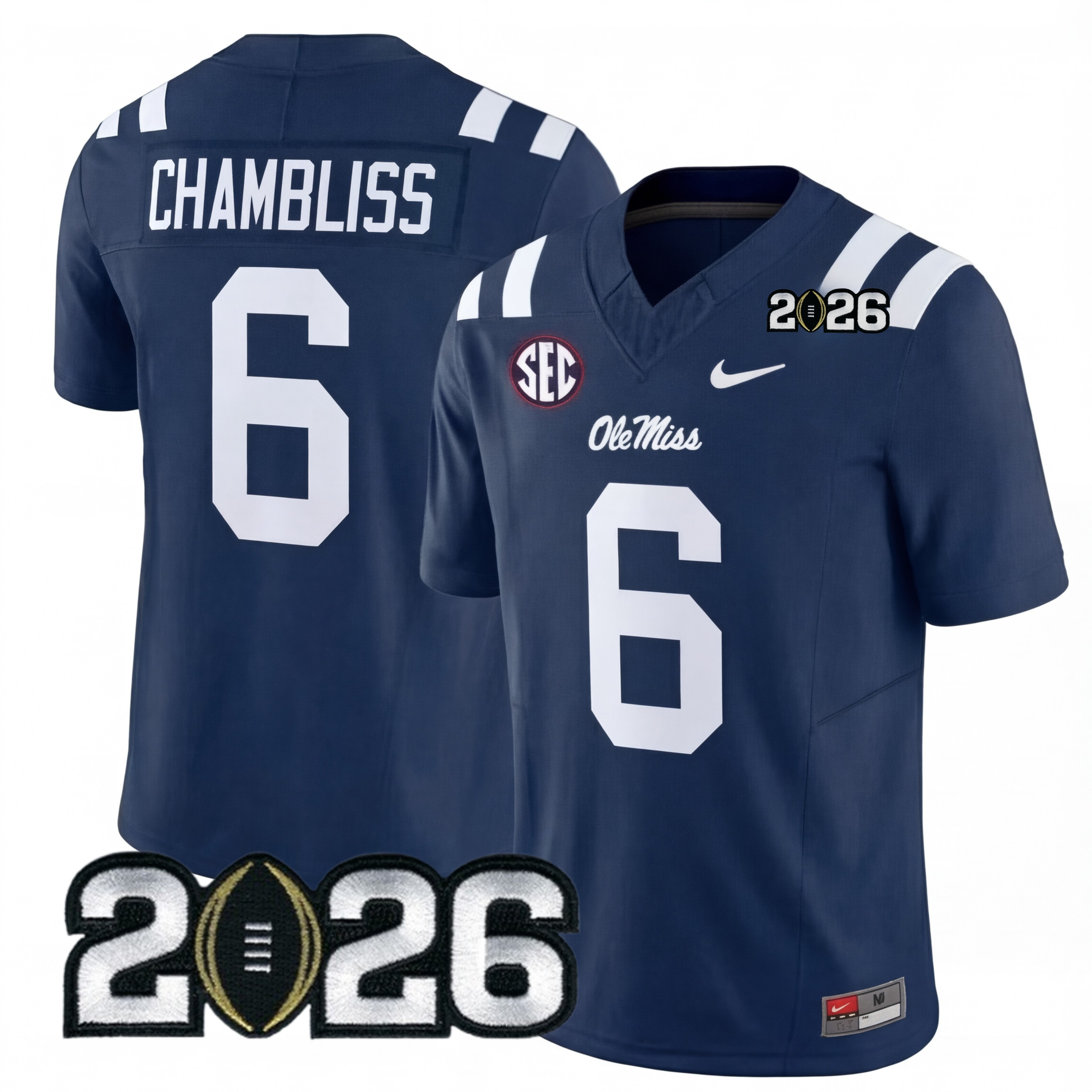Men's Ole.M.Rebels 2026 Jersey - 2026 CFP Patch