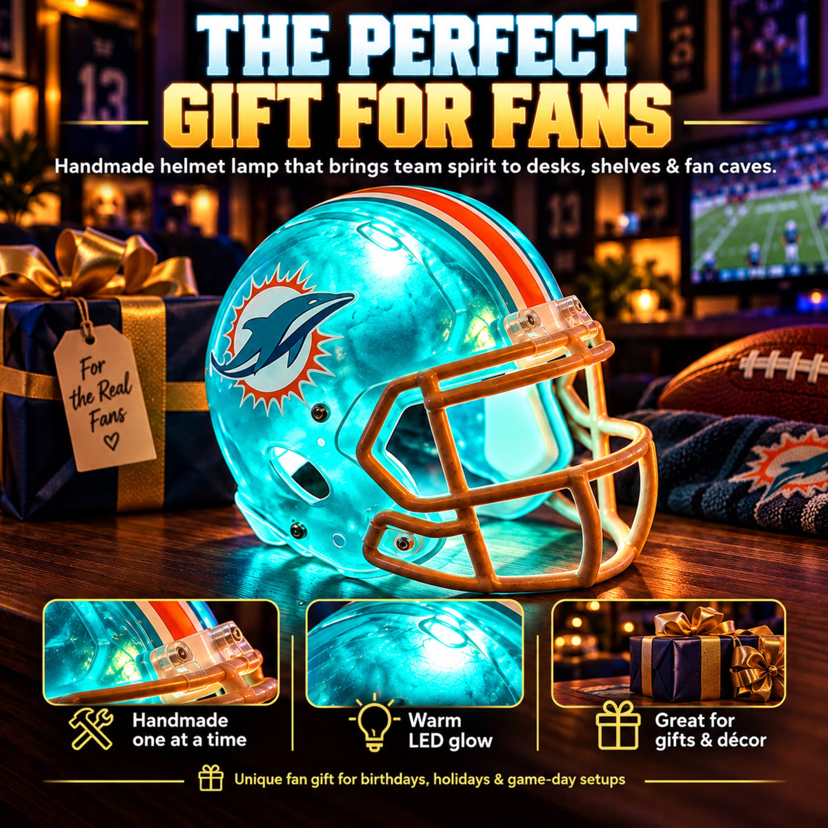 Football Helmet LED Lamp - Full 32 Team Styles 🏈