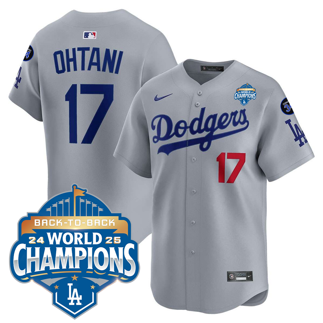 Men's LA Dodgers 25/26 Stitched Jersey - World Series Champions + Back2Back 2025 Patch
