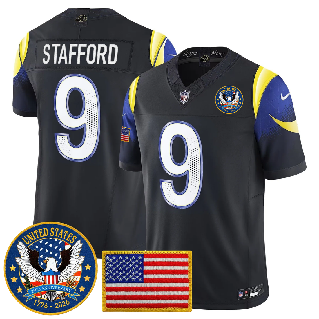 Men's LA Rams 2026 Jersey - United States 250th Anniversary Patch