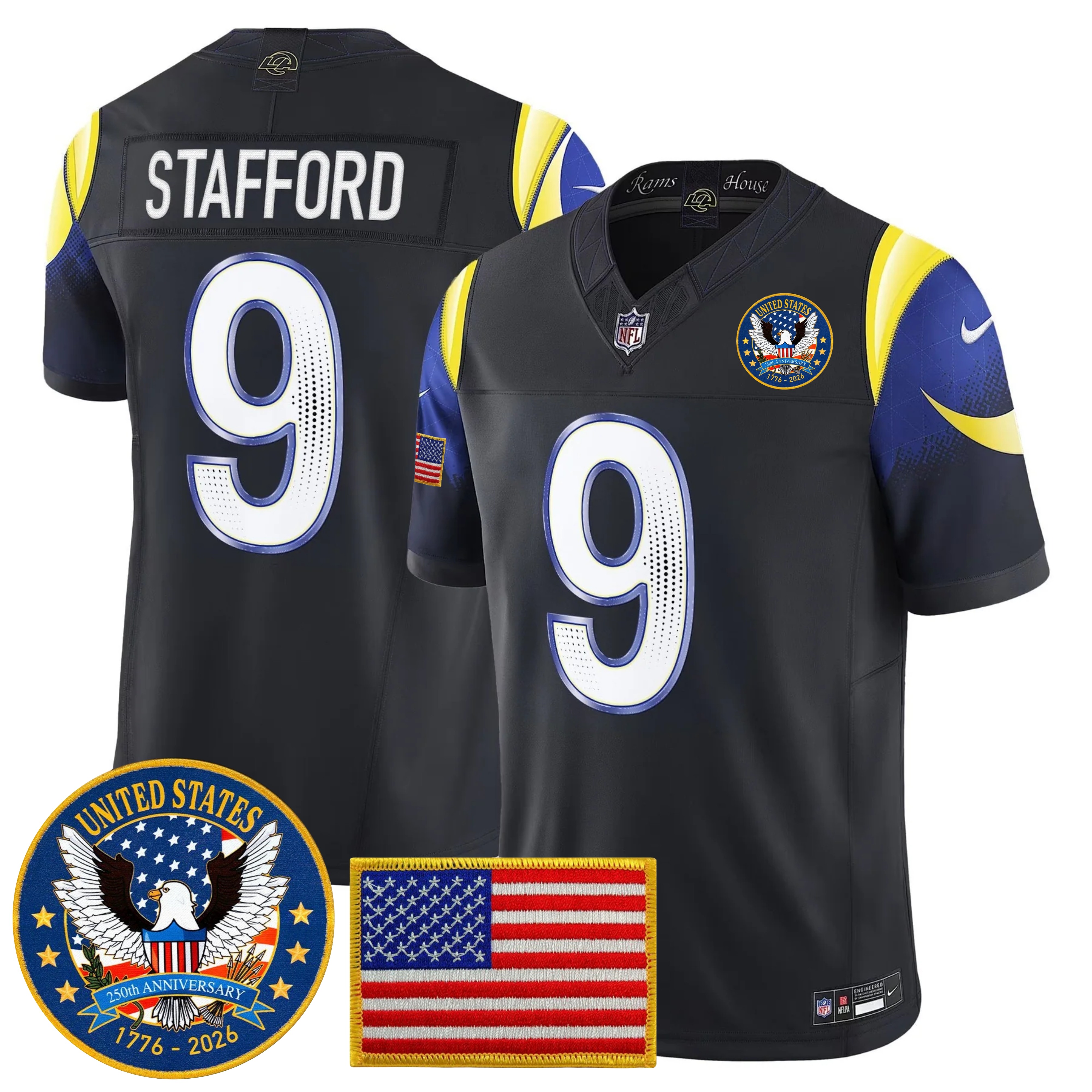 Men's LA Rams 2026 Jersey - United States 250th Anniversary Patch