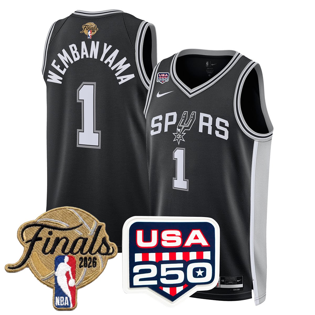Men's San Antonio Spurs 2026 All Stitched Jersey - Finals +250th Patch