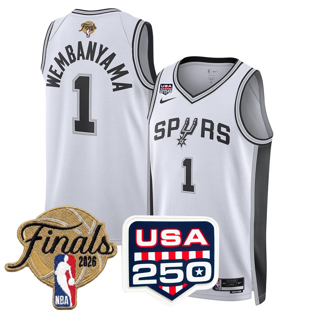 Men's San Antonio Spurs 2026 All Stitched Jersey - Finals +250th Patch