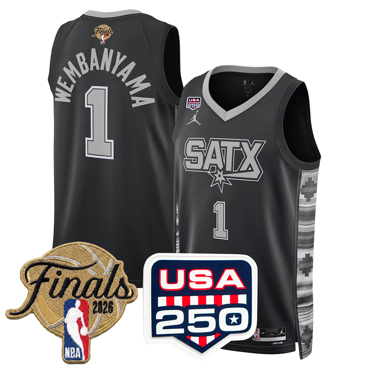 Men's San Antonio Spurs 2026 All Stitched Jersey - Finals +250th Patch