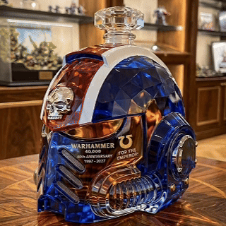 ⚔️ Warhammer 40,000 Inspired Space Marine Helmet Whiskey Bottle