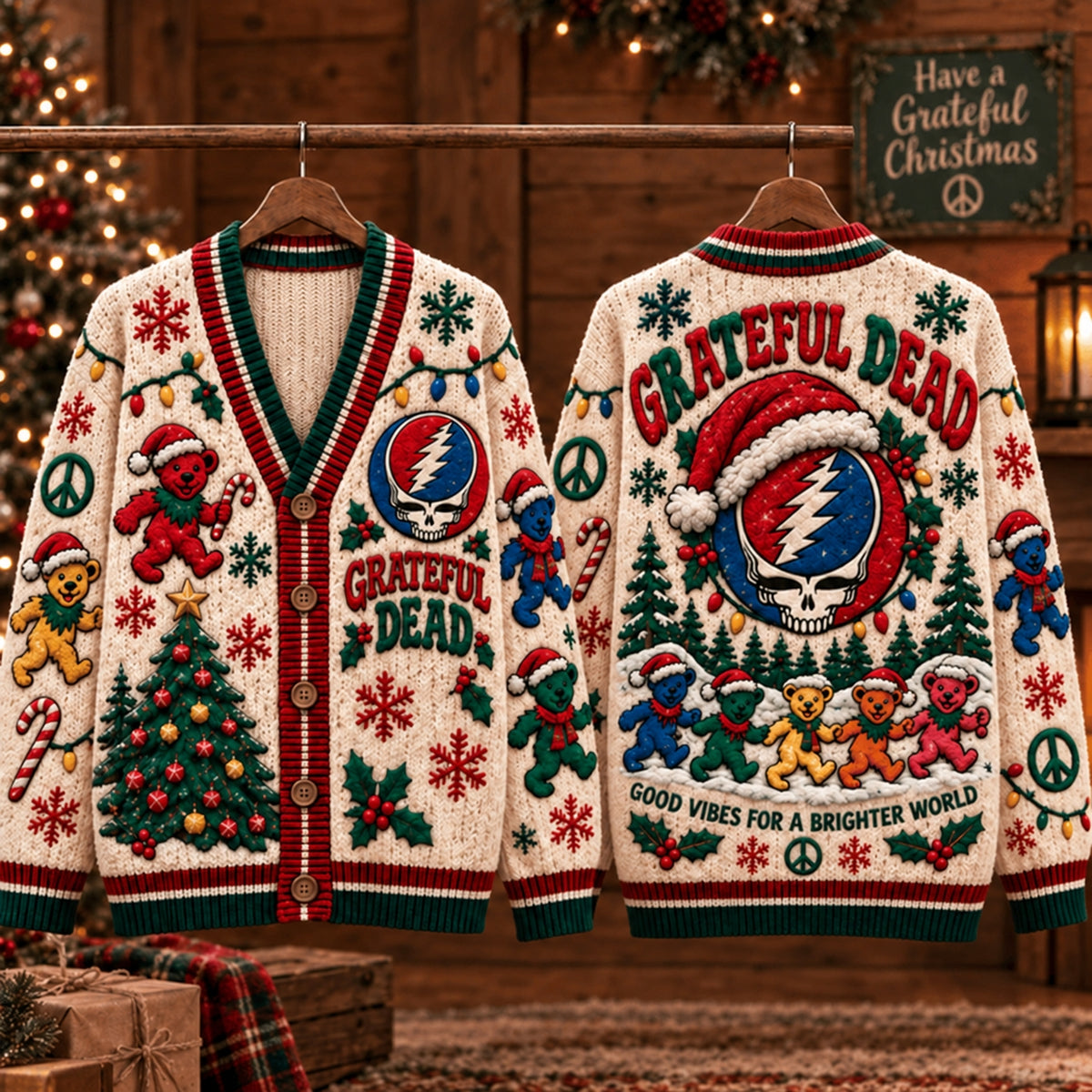 Grateful Dead Ugly Cardigan Christmas