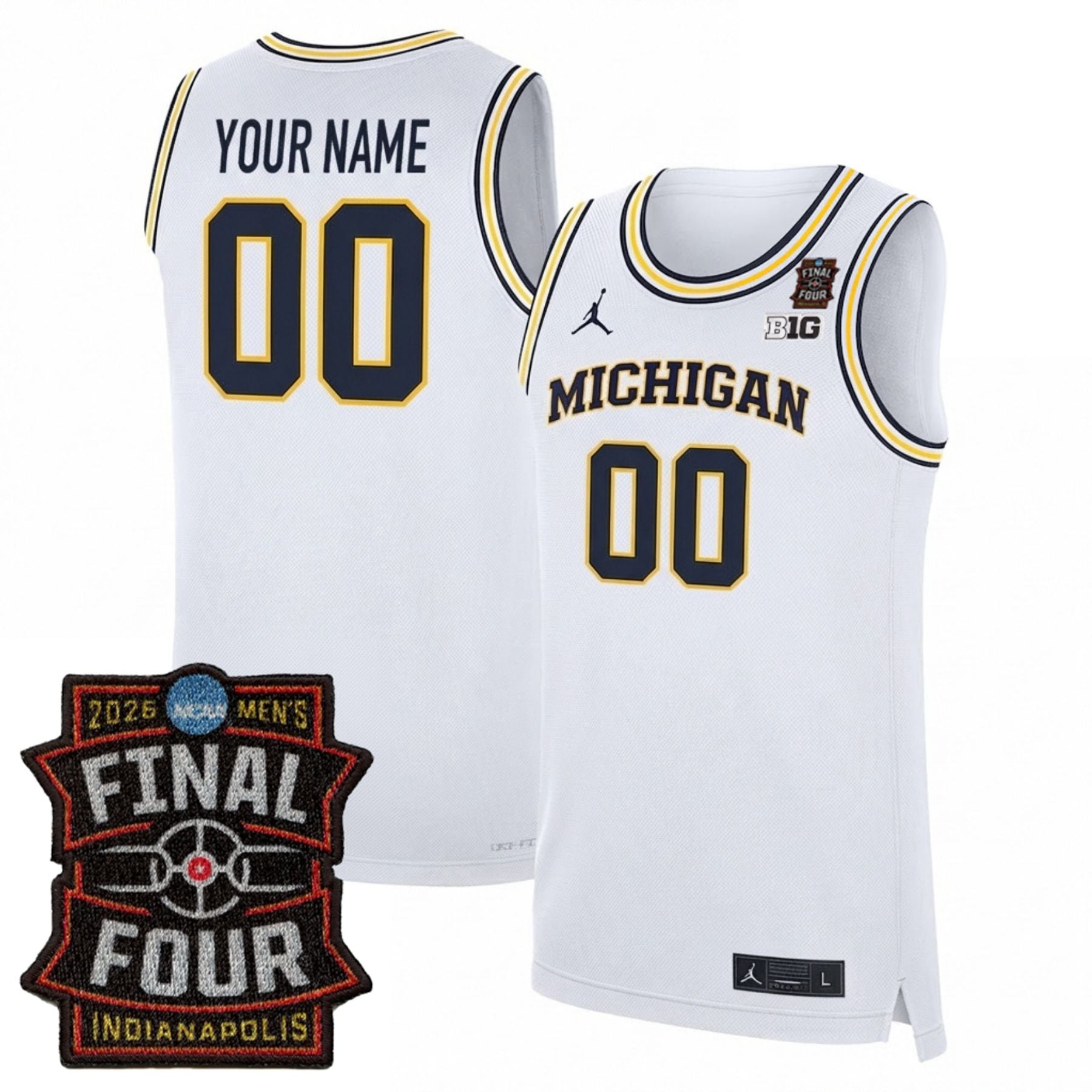 Michigan Wolverines Men's Basketball 25/26 All Stitched Jersey - Final Four Patch