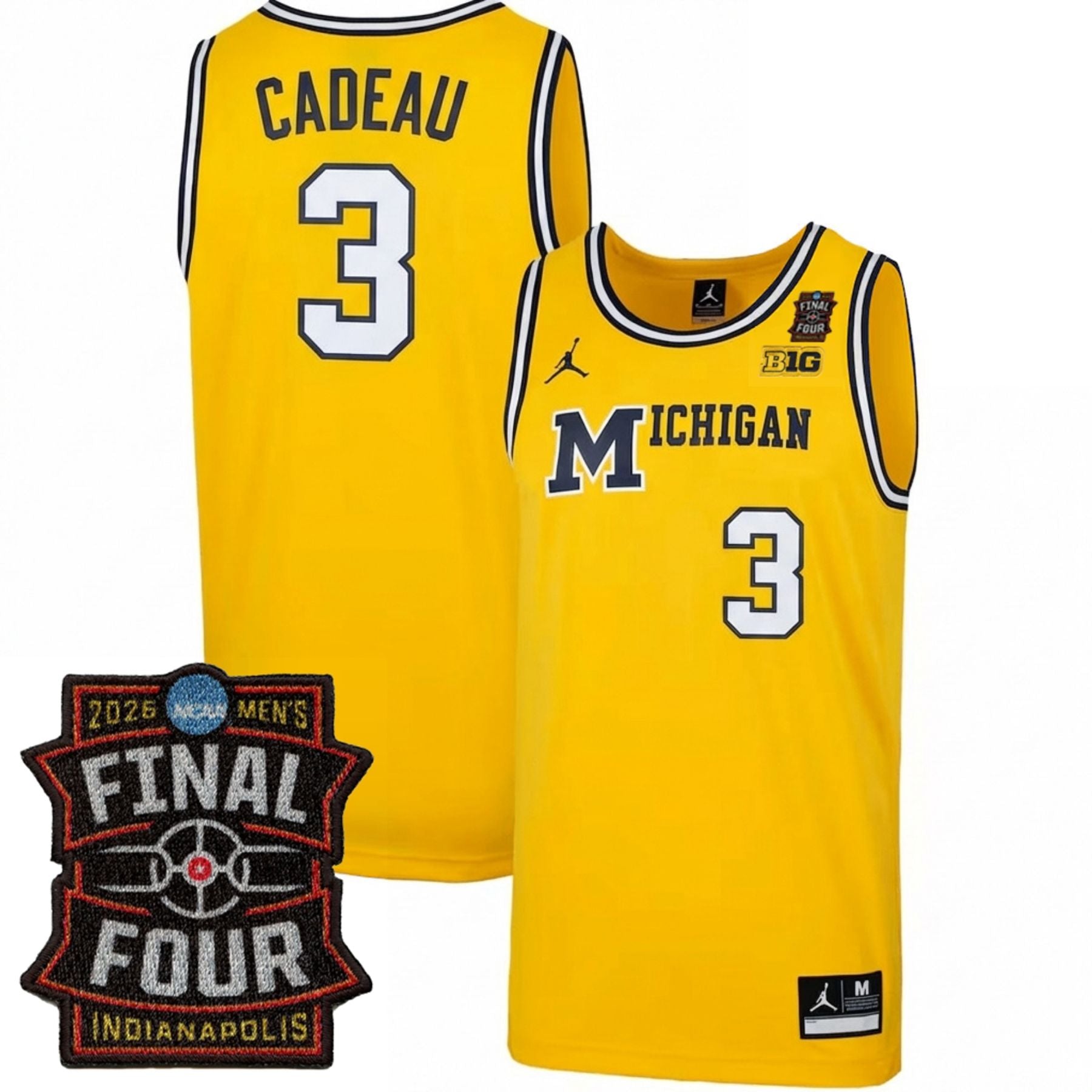 Michigan Wolverines Men's Basketball 25/26 All Stitched Jersey - Final Four Patch