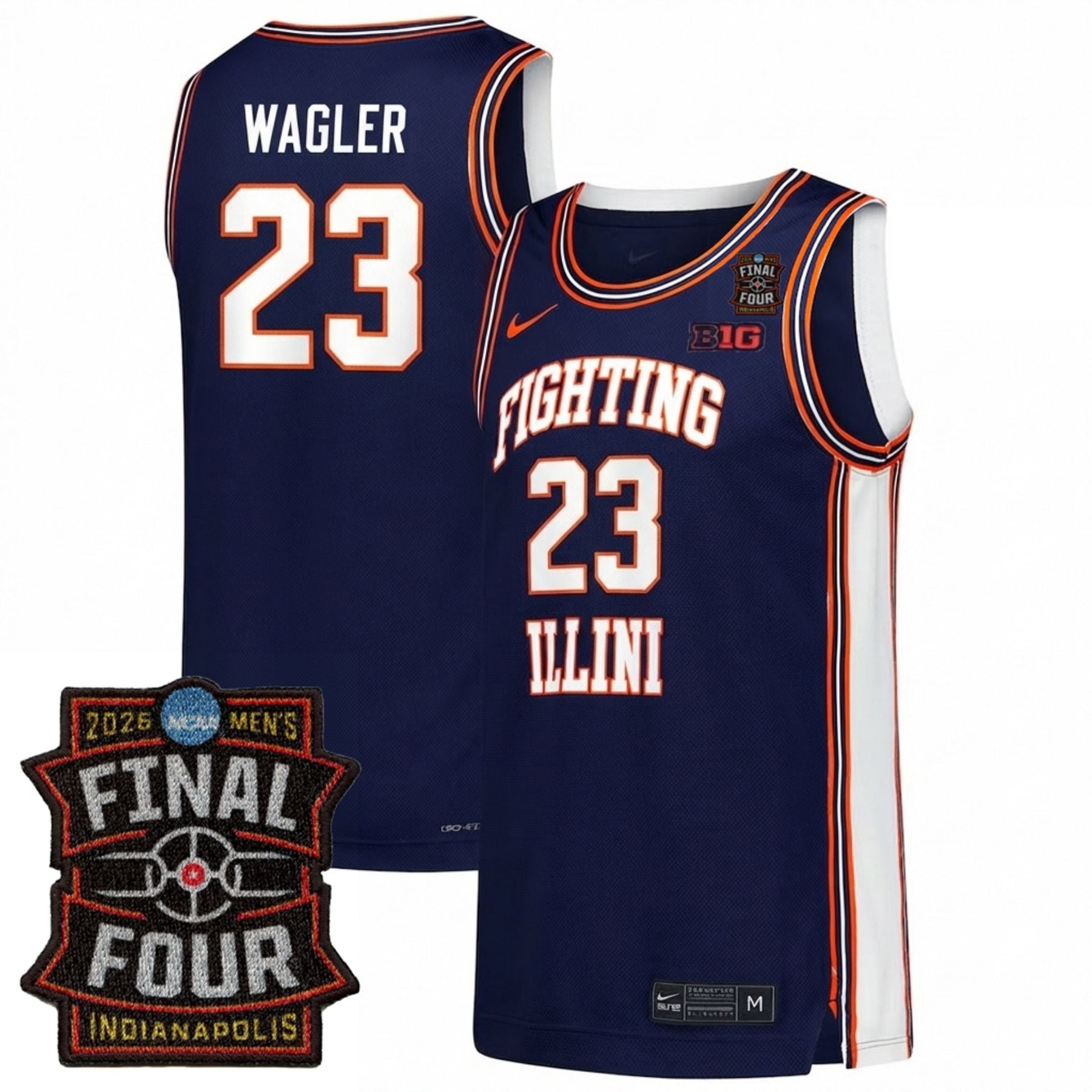 Illinois Fighting Illini Men's Basketball 25/26 All Stitched Jersey - Final Four Patch