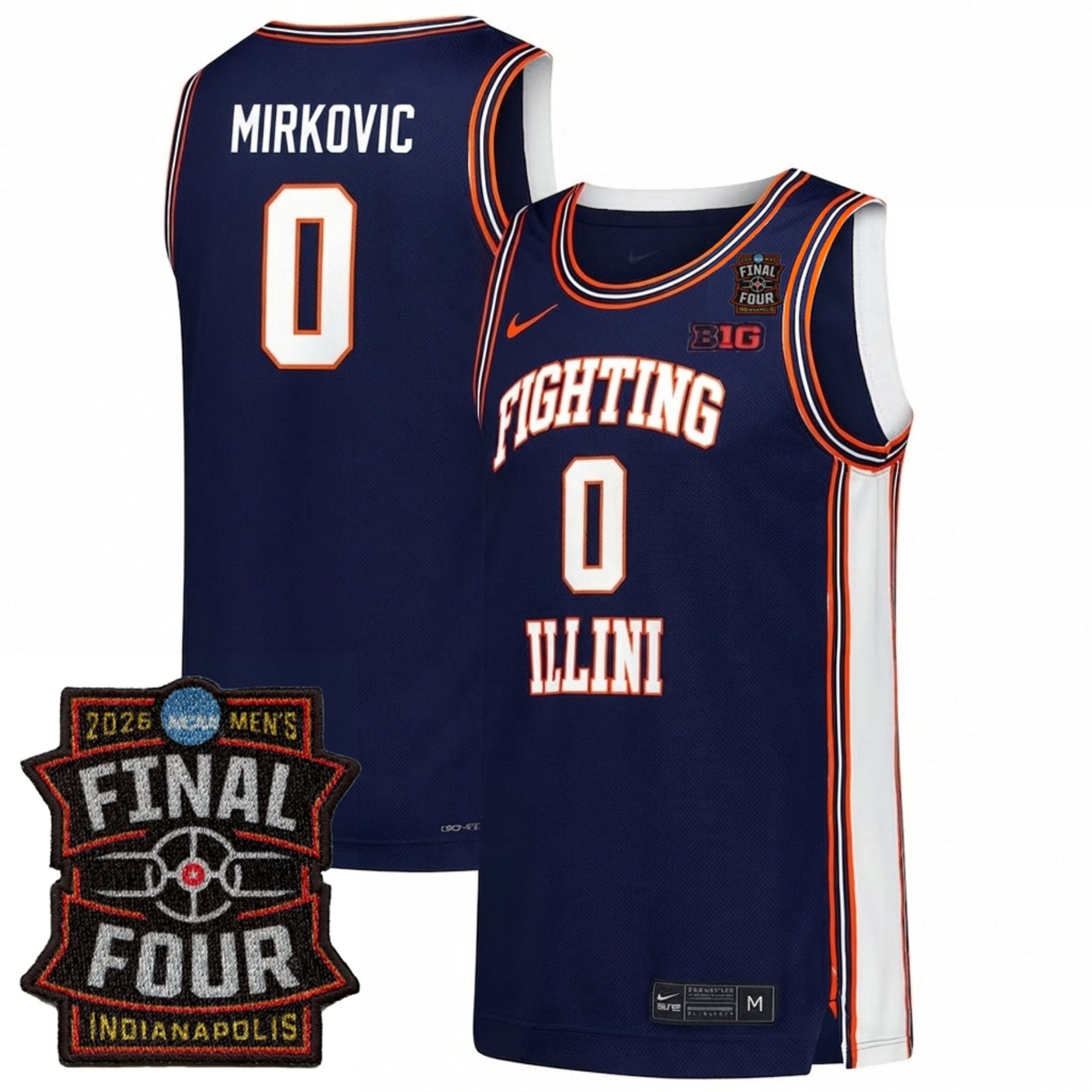 Illinois Fighting Illini Men's Basketball 25/26 All Stitched Jersey - Final Four Patch