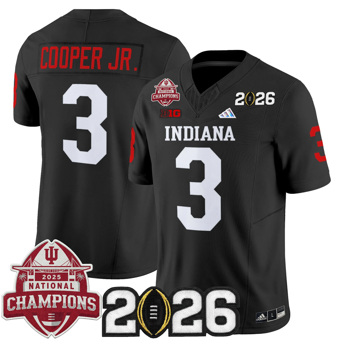 Indiana College Football Stitched Jersey - 2026 CFP vs National Champions Patch