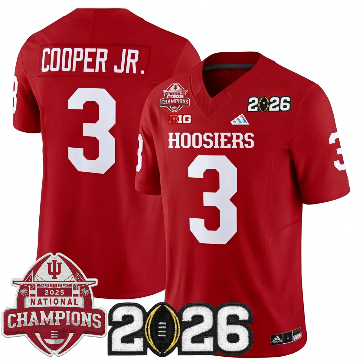 Indiana College Football Stitched Jersey - 2026 CFP vs National Champions Patch