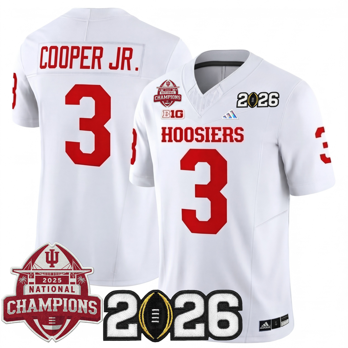 Indiana College Football Stitched Jersey - 2026 CFP vs National Champions Patch