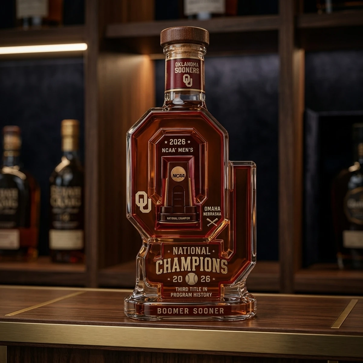 Oklahoma Sooners Baseball 2026 National Champions Commemorative Decanter