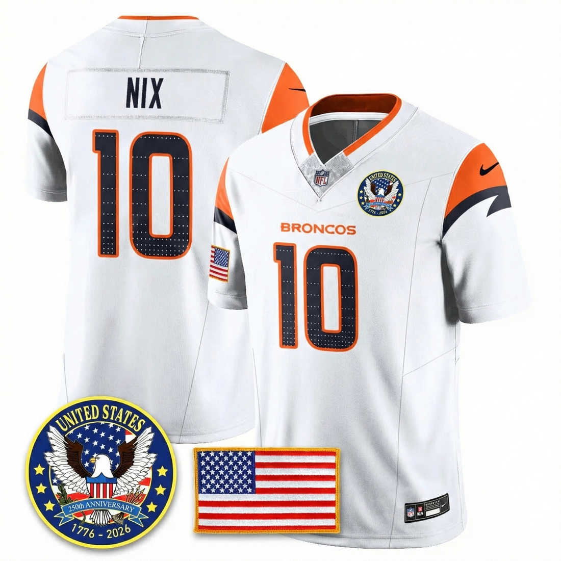 Men's DEN Broncos 2026 Jersey - United States 250th Anniversary Patch