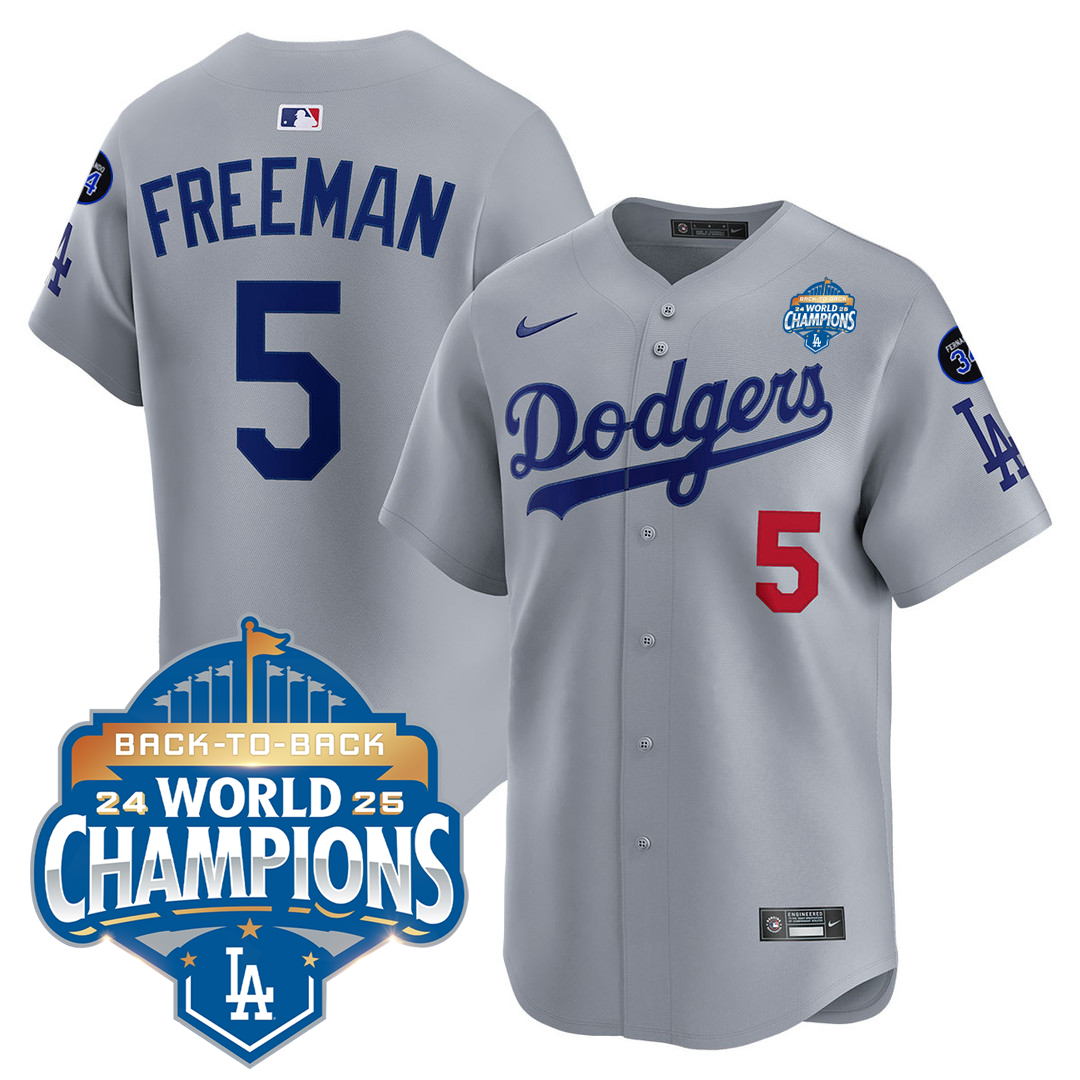 Men's LA Dodgers 25/26 Stitched Jersey - World Series Champions + Back2Back 2025 Patch