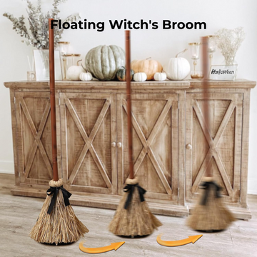 Tall Animated Floating Witch's Broom