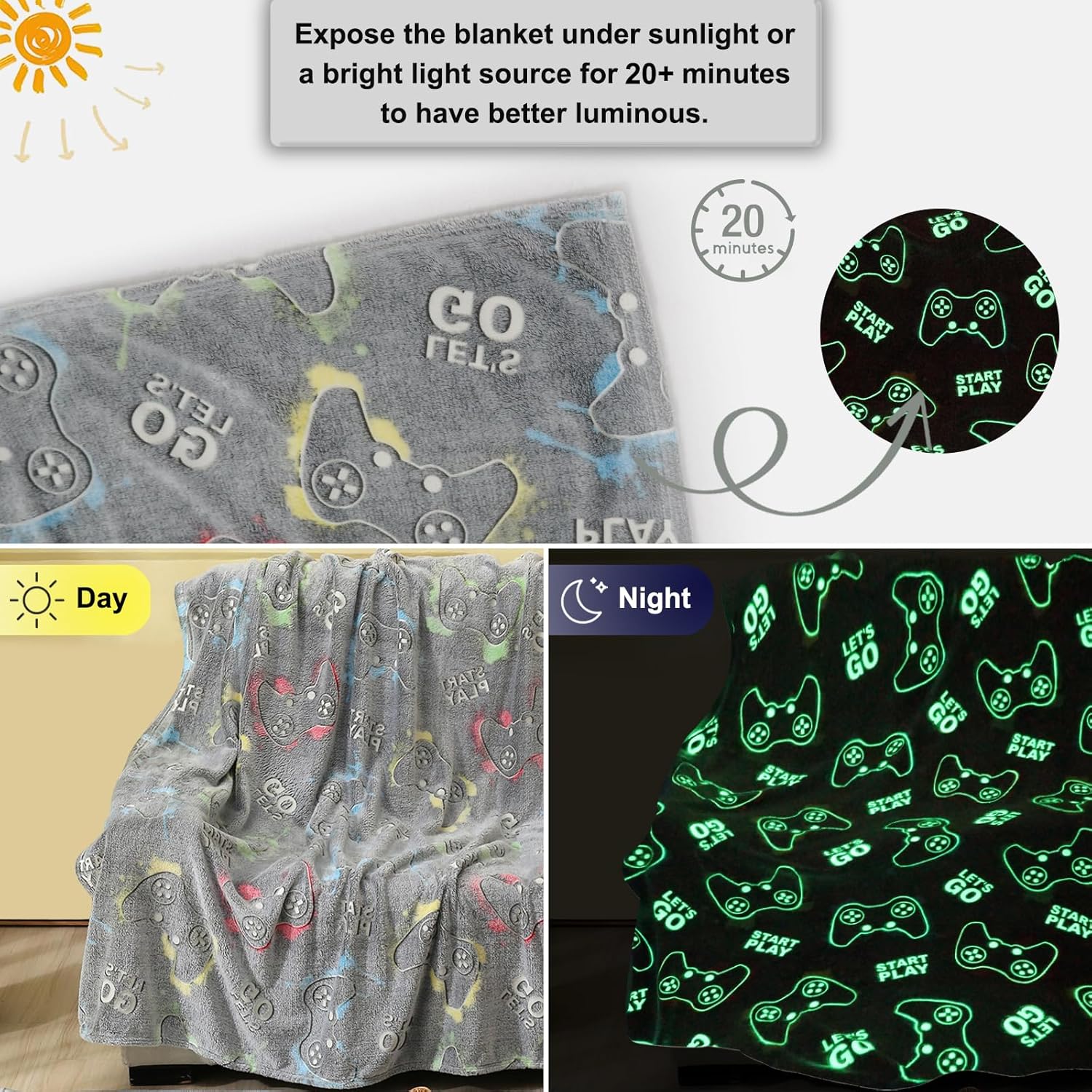 Glow in the dark Gaming Blanket