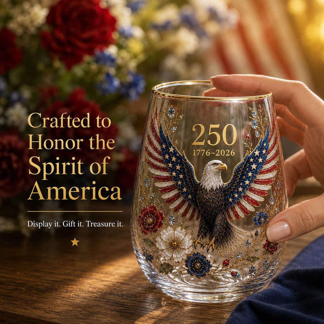 America 250 Eagle Glass Tumbler — detail view 4
