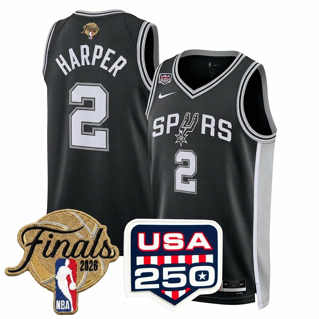 Men's San Antonio Spurs 2026 All Stitched Jersey - Finals +250th Patch
