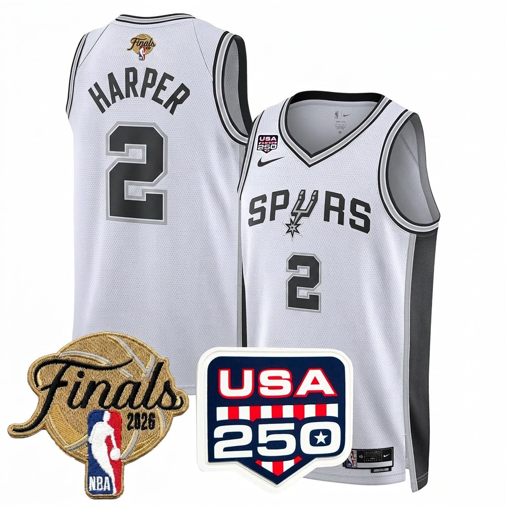 Men's San Antonio Spurs 2026 All Stitched Jersey - Finals +250th Patch