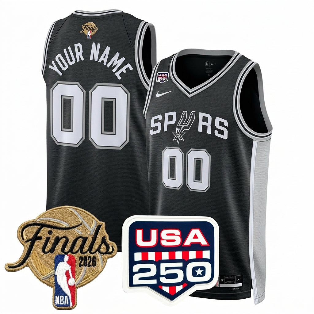 Men's San Antonio Spurs 2026 All Stitched Jersey - Finals +250th Patch