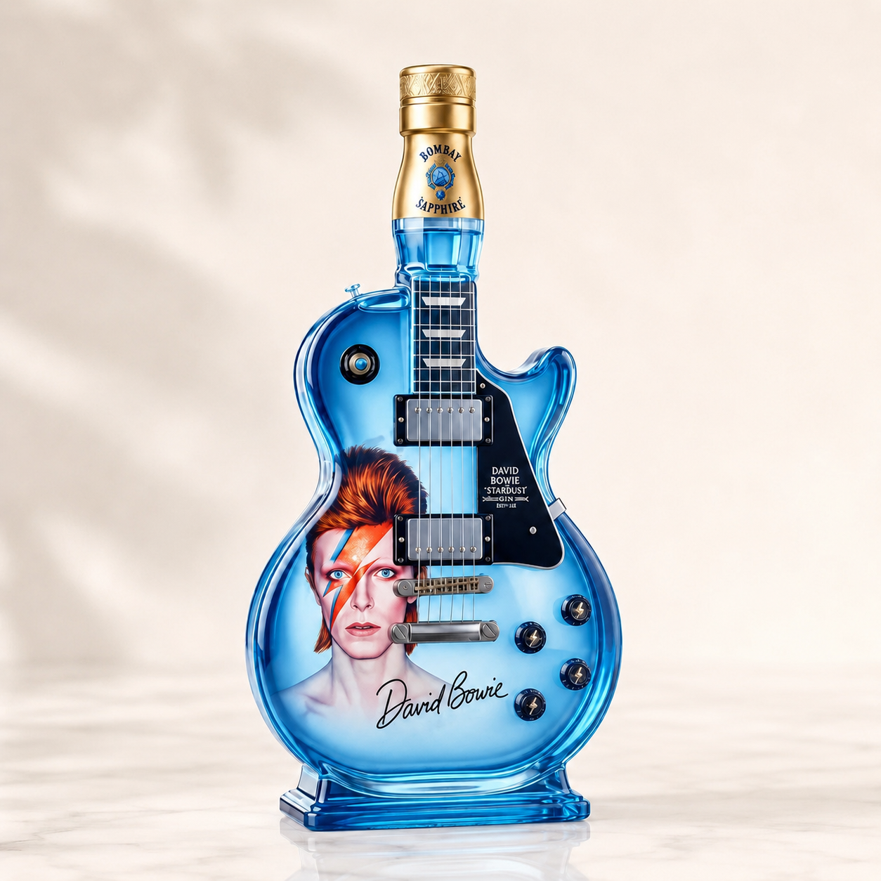 David Bowie Signature Guitar-Shaped Collectible Bottle