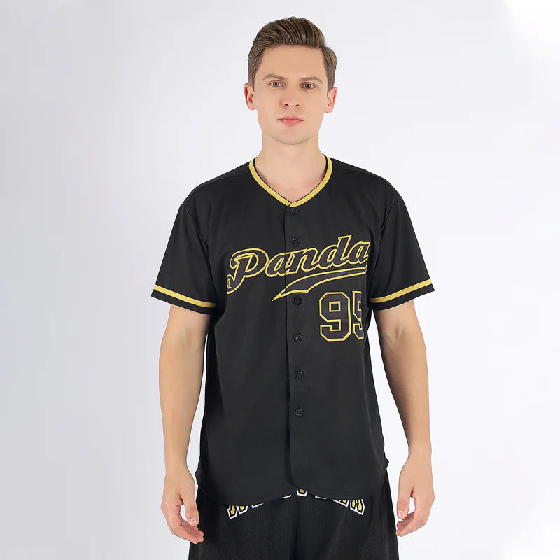 Custom Black Black-Old Gold Authentic Baseball Stitched Jersey