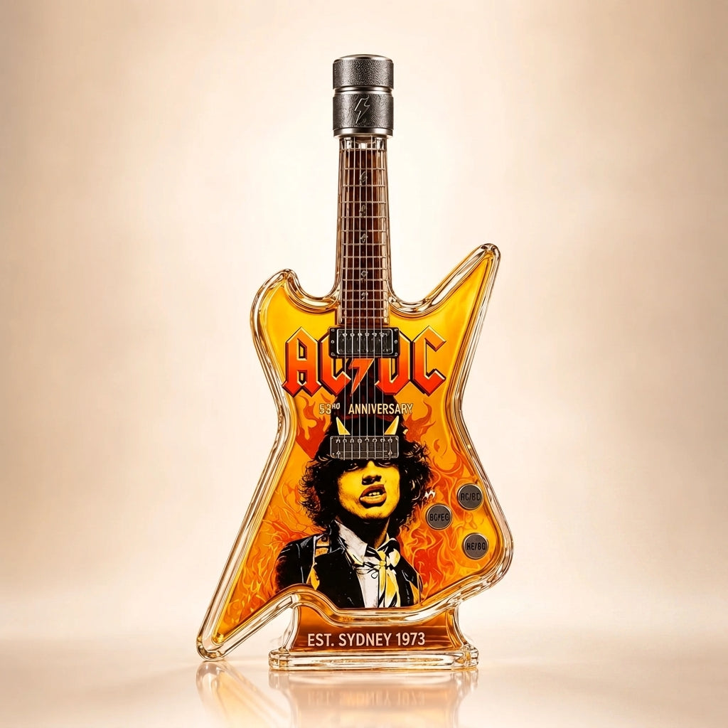 AC/DC 53rd Anniversary Guitar Shaped Whiskey Decanter