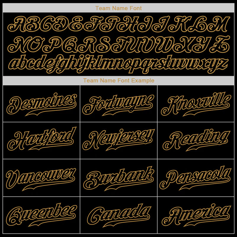Custom Black Black-Old Gold Authentic Baseball Stitched Jersey
