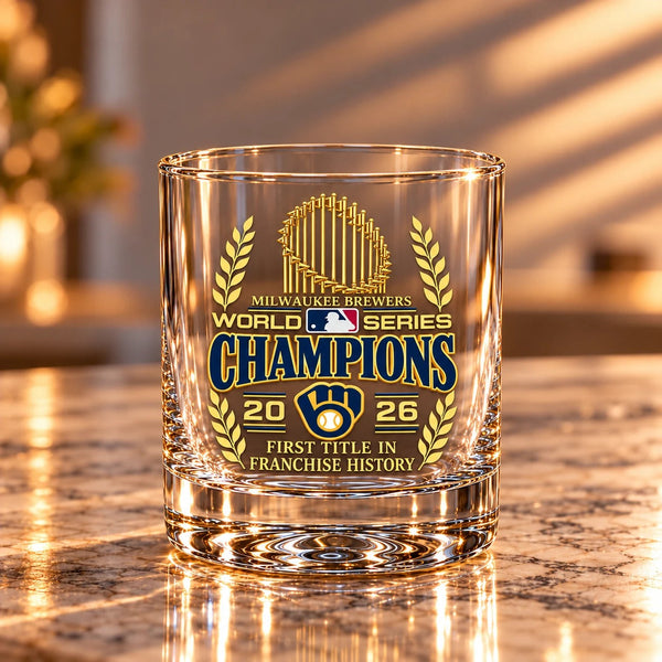 Milwaukee Brewers 2026 World Series Champions Rocks Glass – First Title in Franchise History - front view