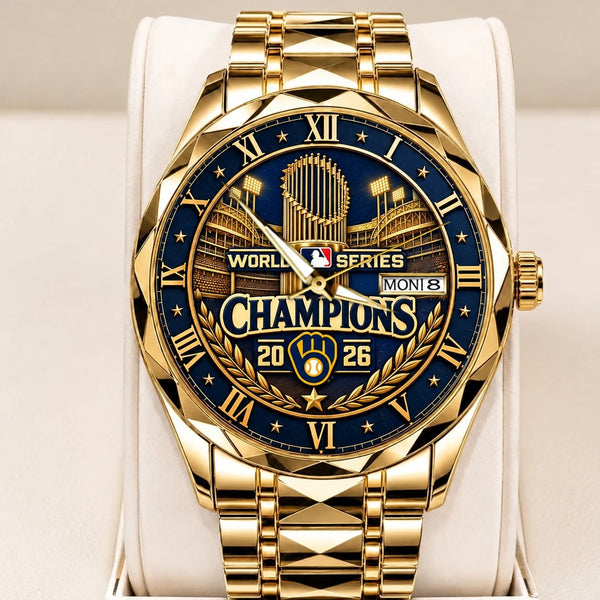 Milwaukee Brewers 2026 World Series Champions Luxury Quartz Watch – First Title in Franchise History - front view