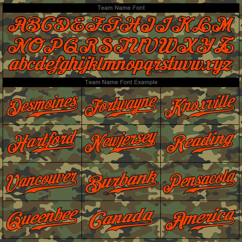 Custom Camo Orange-Black Authentic Salute To Service Baseball Jersey