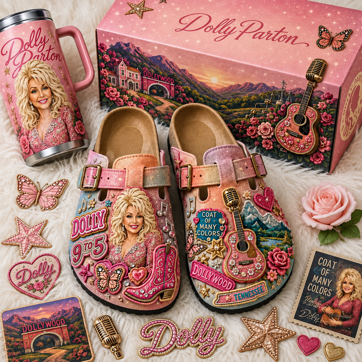 Dolly Parton Country Music Inspired Suede Clogs