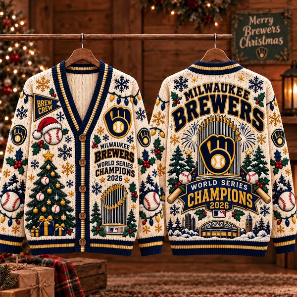 Milwaukee Brewers World Series Champions 2026 Ugly Cardigan